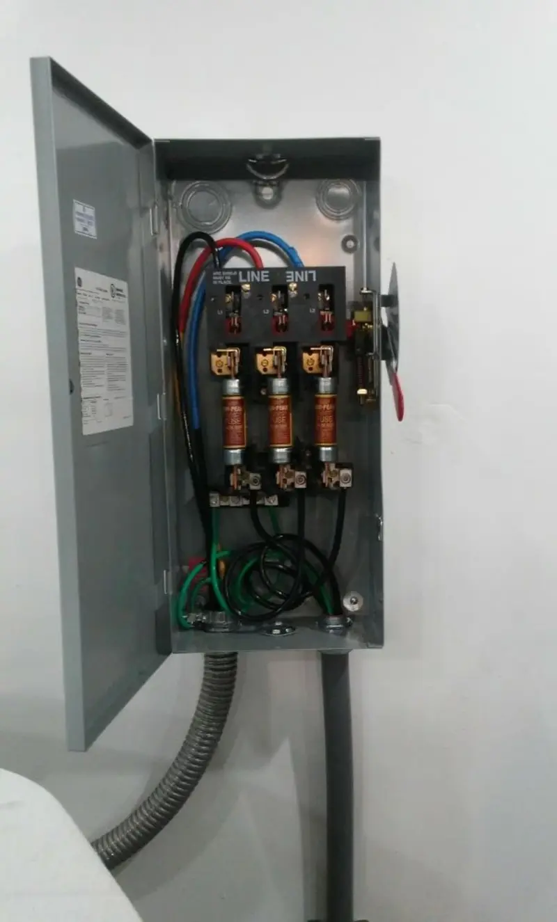 Three-phase disconnect switch installed for Electrical Wiring & Rewiring in Malmstrom AFB